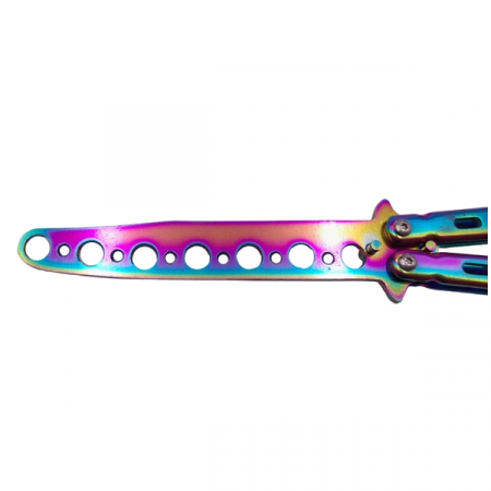 Set doua briceaguri fluture de antrenament IdeallStore®, Rainbow Distortion, otel inoxidabil [7]