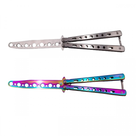 Briceaguri fluture & antrenament - Set doua briceaguri fluture de antrenament IdeallStore®, Rainbow Distortion, otel inoxidabil