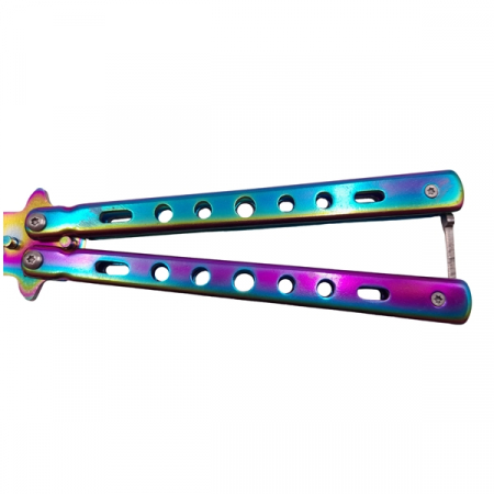 Set doua briceaguri fluture de antrenament IdeallStore®, Rainbow Distortion, otel inoxidabil [8]