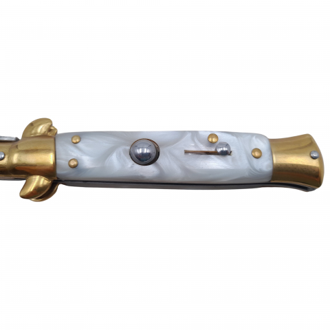 Pachet doua bricege automate, lamă stiletto, 23 cm, albastru/auriu [10]