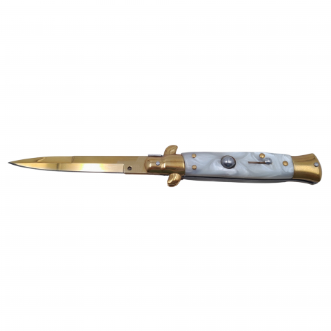 Pachet doua bricege automate, lamă stiletto, 23 cm, albastru/auriu [8]
