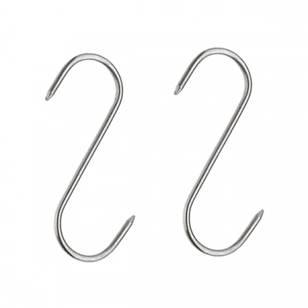 Cutite macelarie - Set doua Carlige afumatoare carne , macelarie IdeallStore® , 17 cm , inox