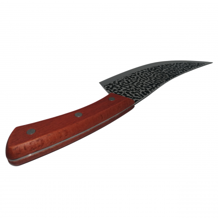 Set trei cutite de bucatarie IdeallStore®, Japanese Soul, lucrate manual, otel damasc, maner lemn, maro [5]