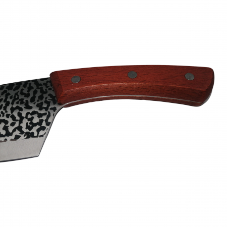 Set trei cutite de bucatarie IdeallStore®, Japanese Soul, lucrate manual, otel damasc, maner lemn, maro [3]