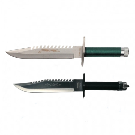 Cutite & seturi de cutite - Set doua cutite de vanatoare First Blood, IdeallStore®, Otel inoxidabil, Teaca inclusa