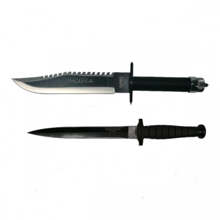 CASA SI GRADINA - Set doua cutite de vanatoare First Blood, IdeallStore®, teaca inclusa