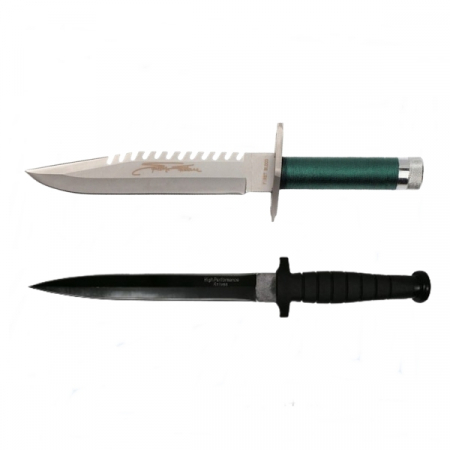 CASA SI GRADINA - Set doua Cutite de vanatoare , Tactical Knife, IdeallStore®, otel inoxidabil, verde, 35 cm