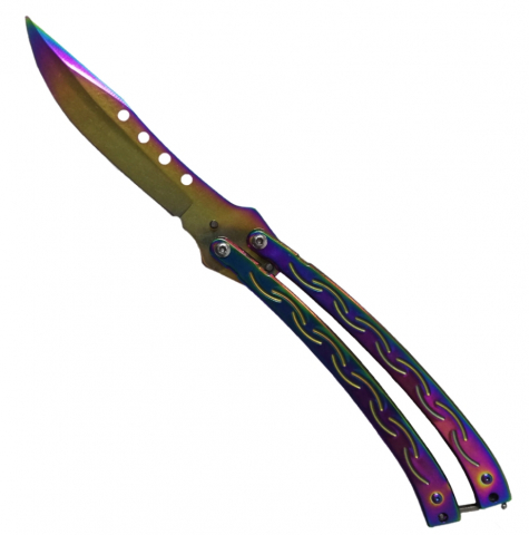 Set doua cutite IdeallStore®, butterfly 25 cm si karambit 19 cm, multicolor, otel inoxidabil [1]