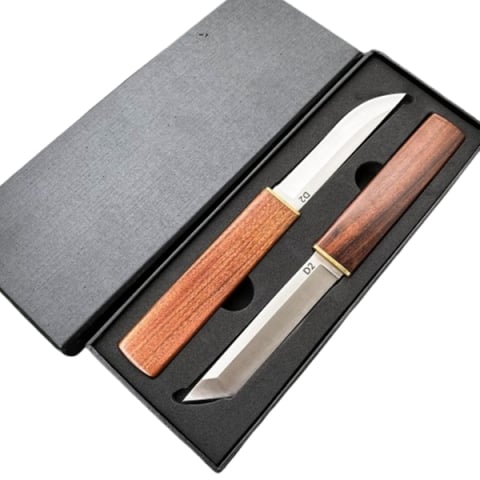 Set doua cutite japoneze fixed blade, maner lemn, 24 cm, camping, vanatoare [8]
