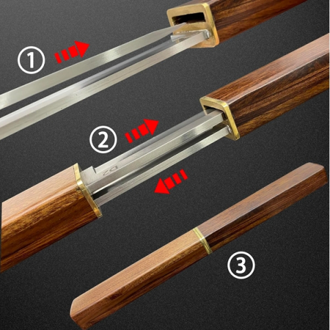 Set doua cutite japoneze fixed blade, maner lemn, 24 cm, camping, vanatoare [2]