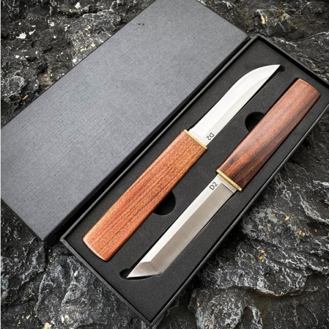 Set doua cutite japoneze fixed blade, maner lemn, 24 cm, camping, vanatoare [6]