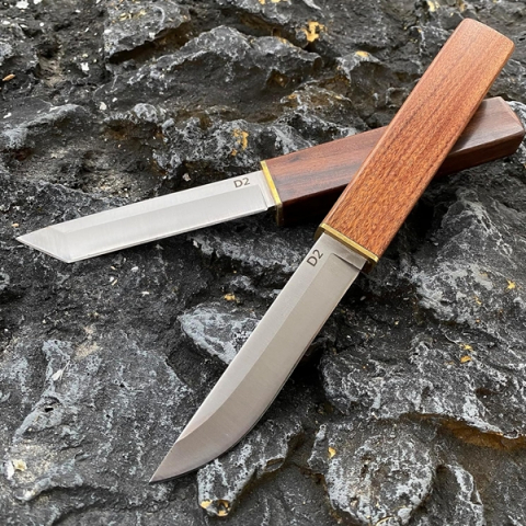 Set doua cutite japoneze fixed blade, maner lemn, 24 cm, camping, vanatoare [7]