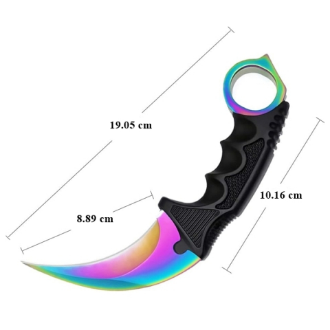 Set doua cutite karambit, 19 cm, multicolor/negru, teaca inclusa [3]