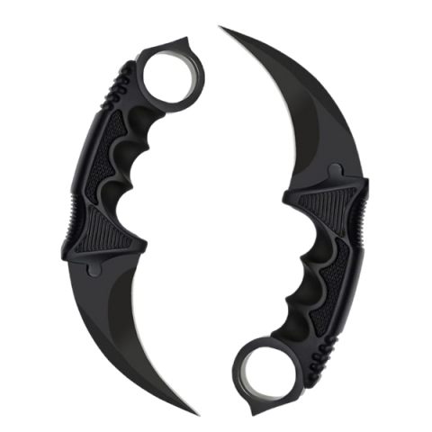 SPORT & TIMP LIBER - Set doua cutite karambit, 19 cm, negru, teaca inclusa