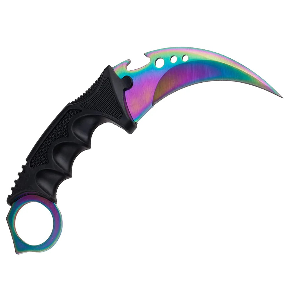 Set doua cutite karambit vanatoare DEPOX®, lamă fixă, oțel inoxidabil 420, multicolor/gri, 19 cm [4]