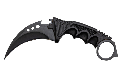 Set doua cutite karambit vanatoare DEPOX®, lamă fixă, oțel inoxidabil 420, negru/gri, 19 cm [8]