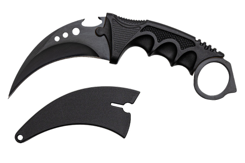 Set doua cutite karambit vanatoare DEPOX®, lamă fixă, oțel inoxidabil 420, negru/gri, 19 cm [11]
