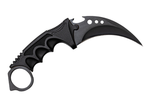 Set doua cutite karambit vanatoare DEPOX®, lamă fixă, oțel inoxidabil 420, negru/gri, 19 cm [10]