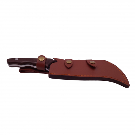 Set doua cutite macelarie IdeallStore®, lucrate manual, Claw of Osaka, 27.5 cm, maro, teaca piele [7]
