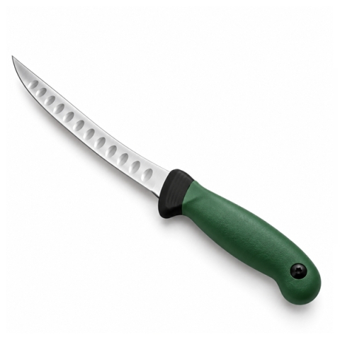 Set doua cuțite pentru filetat DEPOX®, lamă curbată din oțel inoxidabil cu alveole, mâner ergonomic, 29 cm, albastru/verde [8]