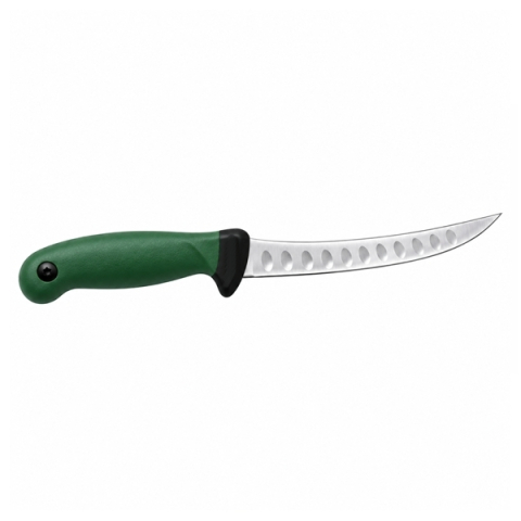 Set doua cuțite pentru filetat DEPOX®, lamă curbată din oțel inoxidabil cu alveole, mâner ergonomic, 29 cm, albastru/verde [6]