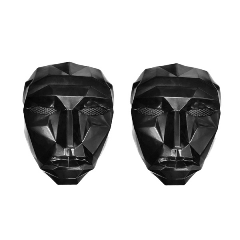 Costume Halloween copii - Set doua masti pentru carnaval, Squid Game, Lider, Negru