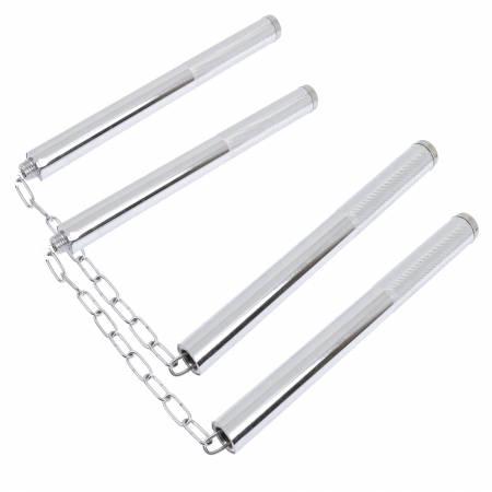 Bastoane telescopice si nunceaguri - Set doua nunceaguri IdeallStore®, Training Helper, de antrenament, otel, 27 cm, argintiu