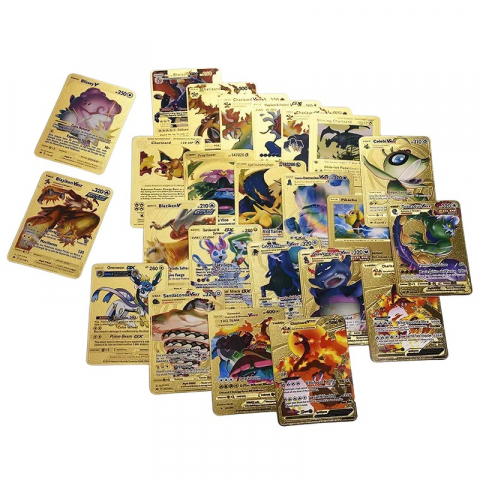 Set doua pachete cartonase Pokemon Gold GTX si  Silver GTX, editie de colectie, 55 bucati, aurii/argintii [6]