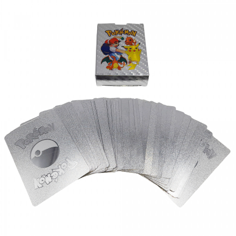 Set doua pachete cartonase Pokemon Gold GTX si  Silver GTX, editie de colectie, 55 bucati, aurii/argintii [4]
