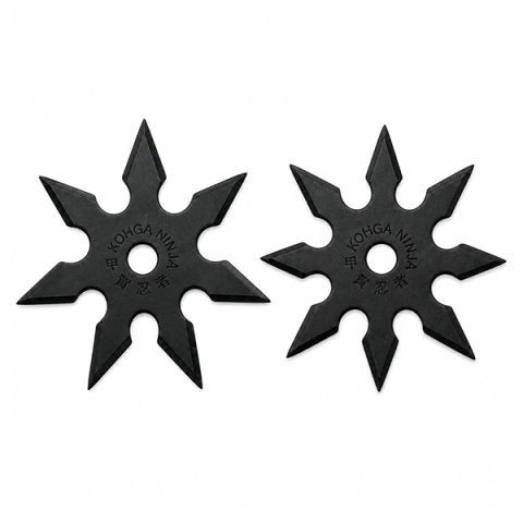 Cutite vanatoare - Set doua stele de aruncat DEPOX®, 7 și 8 colțuri, metalic, negru, 9.5 cm - 10 cm
