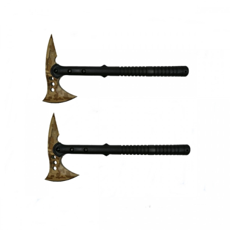 Topor camping - Set doua topoare  Survivor, Desert Camo, IdeallStore®, 39 cm
