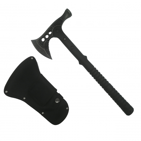 Set doua Topoare Survivor, otel inoxidabil, IdeallStore®, negru, 39 cm, teaca inclusa [2]