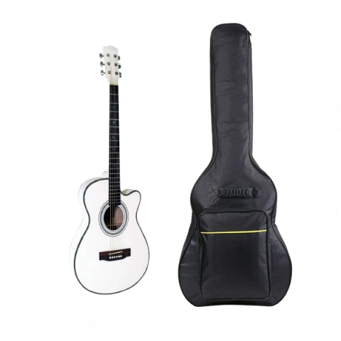 Chitare clasice - Set husa si chitara clasica din lemn, Cutaway alb, 95 cm