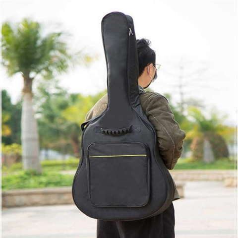 Set husa si chitara clasica din lemn, Cutaway alb, 95 cm [6]