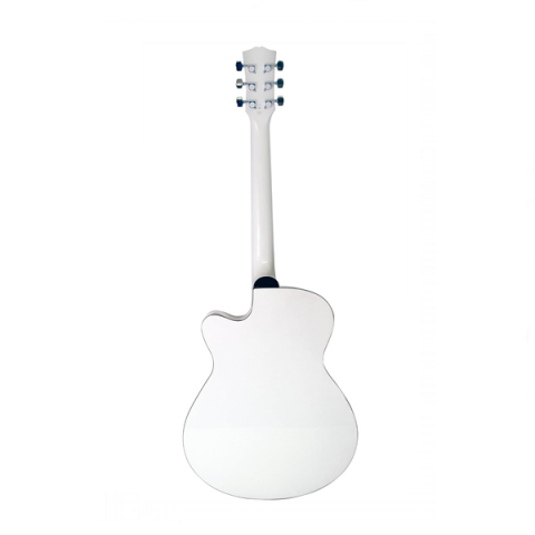 Set husa si chitara clasica din lemn, Cutaway alb, 95 cm [2]