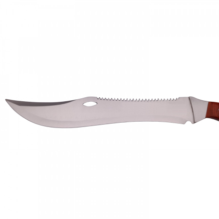 Set maceta de vanatoare IdeallStore®, Knife of Mind, otel inoxidabil, argintie, 46 cm si nunceag burete [4]