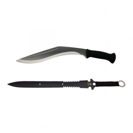Sabii & Macete - Set maceta si sabie, IdeallStore®, otel inoxidabil, argintiu, 44 cm