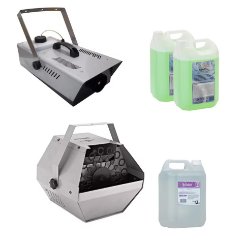 Echipamente petrecere - Set Masina de fum si Masina baloane 60W, IdeallStore®, 1200 W, lichid special inclus
