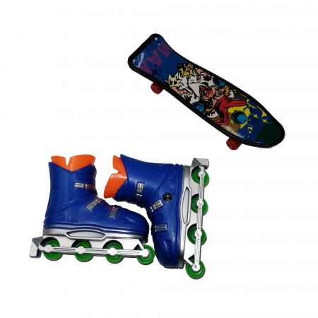 Jucarii antistres - Set mini figurine IdeallStore, Finger Maniac, skateboard, role, multicolor