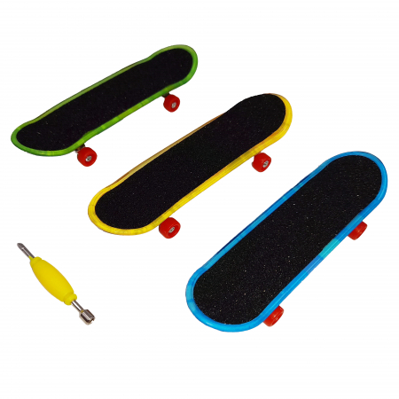 Jucarii antistres - Set mini Skateboard IdeallStore®, Fingerboard Light, LED, 9.5 cm, multicolor