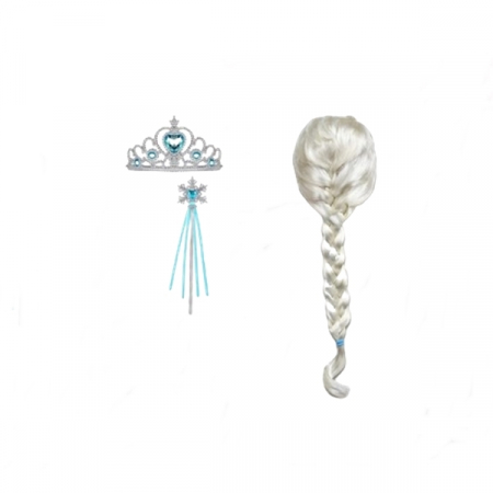 Set peruca, bagheta, diadema printesa Elsa Frozen, IdeallStore®, Halloween [2]
