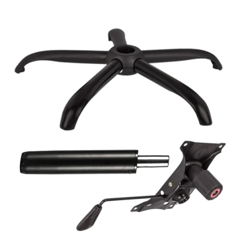 Accesorii mese si scaune - Set placuta balans metalica 22 cm x 15 cm, baza 64 cm si cilindru piston, gaz, pentru scaune birou, negru, 35 cm