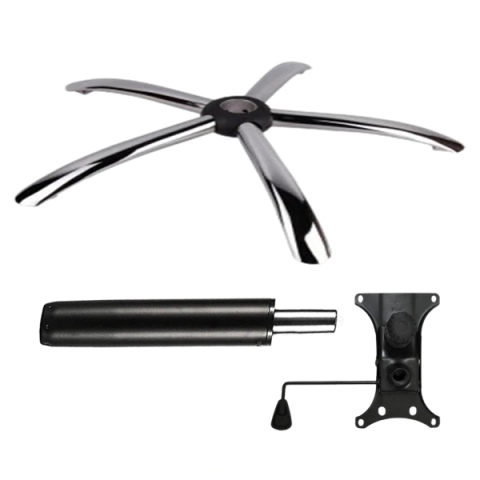 Accesorii mese si scaune - Set placuta balans metalica 20 cm x 15 cm, baza 60 cm si cilindru piston, gaz, pentru scaune birou, negru, 35 cm