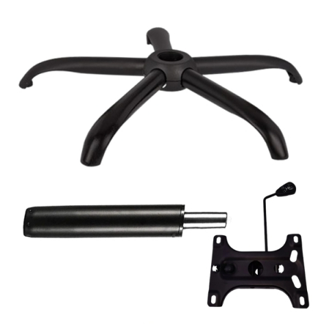 Accesorii mese si scaune - Set placuta balans metalica 26 x 15 cm, baza 64 cm si cilindru piston, gaz, pentru scaune birou, negru, 35 cm