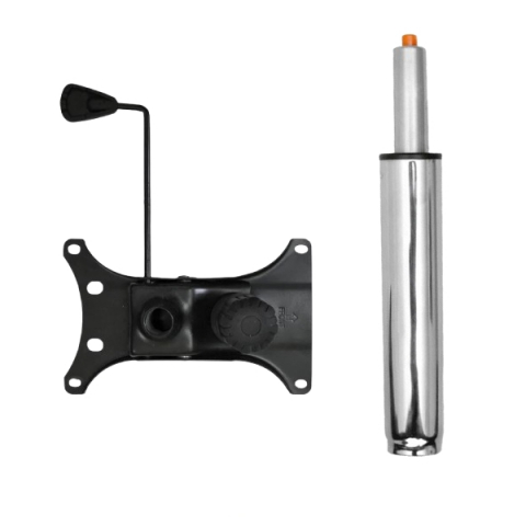 Accesorii mese si scaune - Set placuta balans metalica, 26 cm x 15 cm si cilindru piston, gaz, pentru scaune birou, argintiu, 35 cm