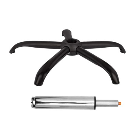 CASA SI GRADINA - Set baza pentru scaun directorial plastic, 64 cm si cilindru piston, gaz, pentru scaune birou, argintiu, 35 cm