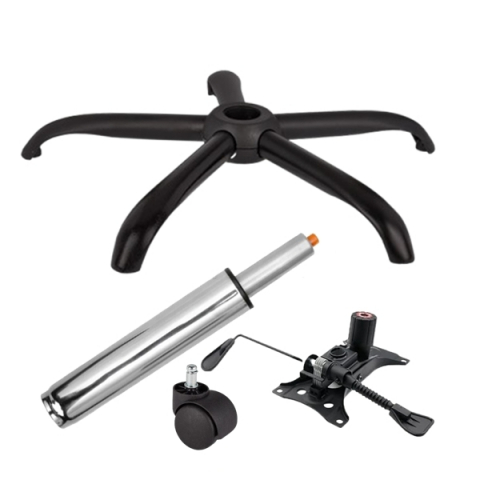Accesorii mese si scaune - Set placuta balans metalica Set placuta balans metalica 25 x 15 cm, baza 64 cm, rolă universală Ø11 si cilindru piston, gaz, pentru scaune birou, argintiu, 35 cmx 15 cm, baza 64 cm si cilindru piston, gaz, pentru scaune birou, argintiu, 35 cm