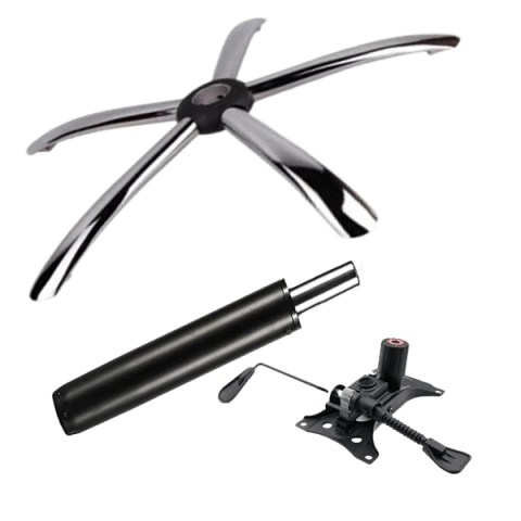 Accesorii mese si scaune - Set placuta balans metalica 25 x 15 cm, baza 60 cm si cilindru piston, gaz, pentru scaune birou, negru, 35 cm