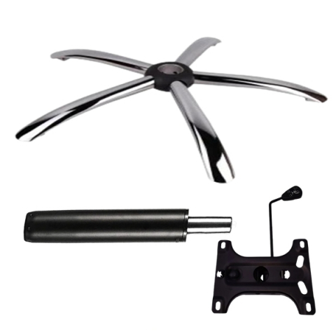 Accesorii mese si scaune - Set placuta balans metalica 26 x 15 cm, baza 60 cm si cilindru piston, gaz, pentru scaune birou, negru, 35 cm