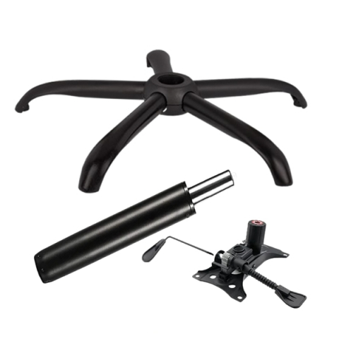 Accesorii mese si scaune - Set placuta balans metalica 25 x 15 cm, baza 64 cm si cilindru piston, gaz, pentru scaune birou, negru, 35 cm